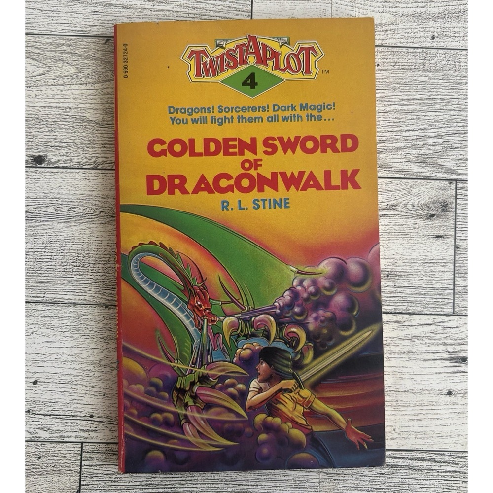 TwistAPlot #4 GOLDEN SWORD OF DRAGONWALK R. L. Stine 1983 PB Book Twist-A-Plot